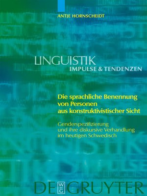 cover image of Die sprachliche Benennung von Personen aus konstruktivistischer Sicht